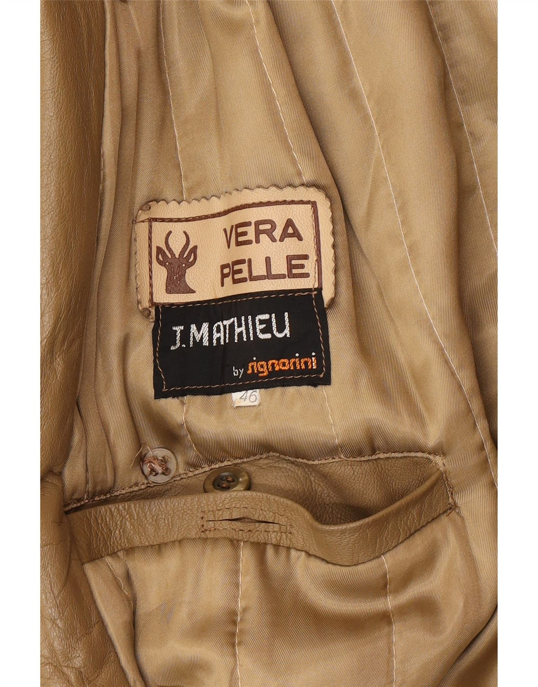 Trenci din piele vintage pentru bărbați IT 46 Piele maro mică