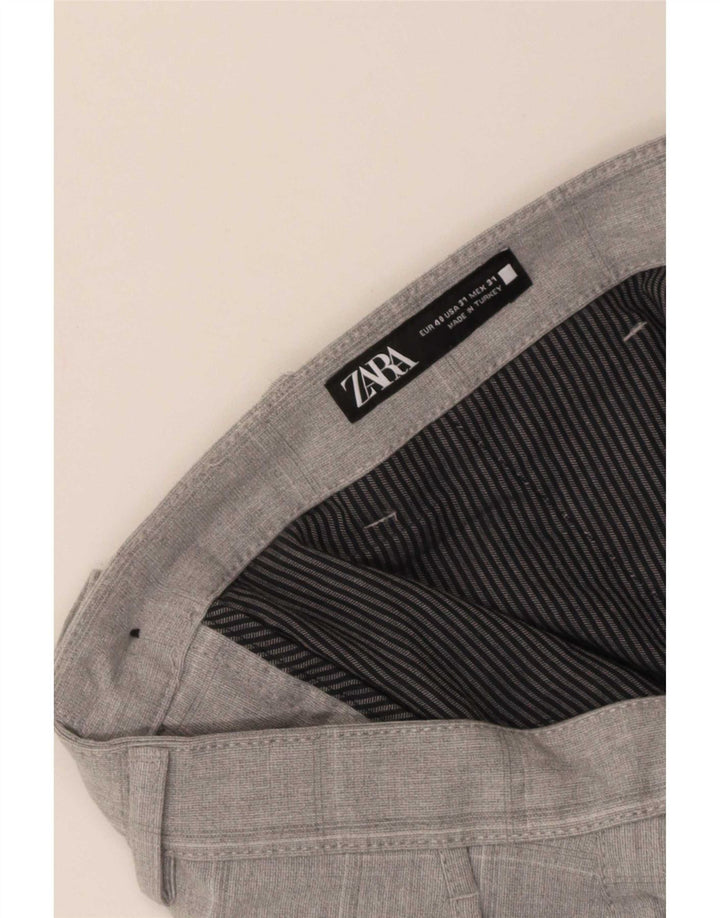 Pantaloni chino slim pentru bărbați Zara EU 40 Mediu L31 L28 Gri Check