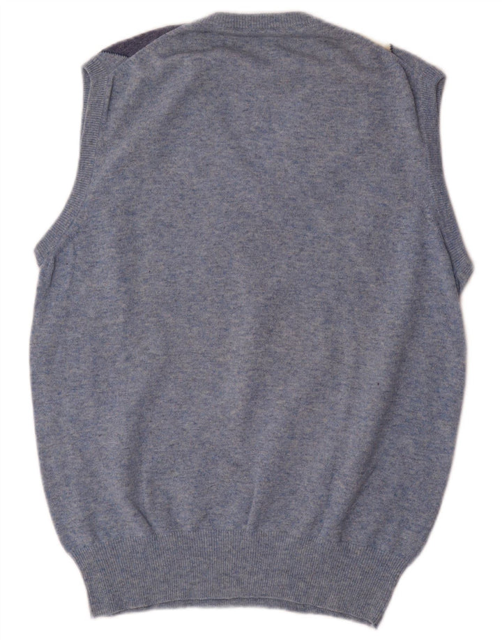 Vestă Vintage pentru bărbați Tank Top Medium Blue Geometric