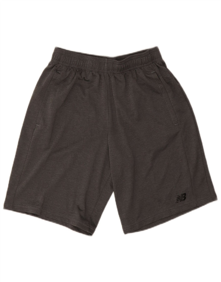 Pantaloni scurți sport New Balance pentru bărbați, poliester cu pături gri mici