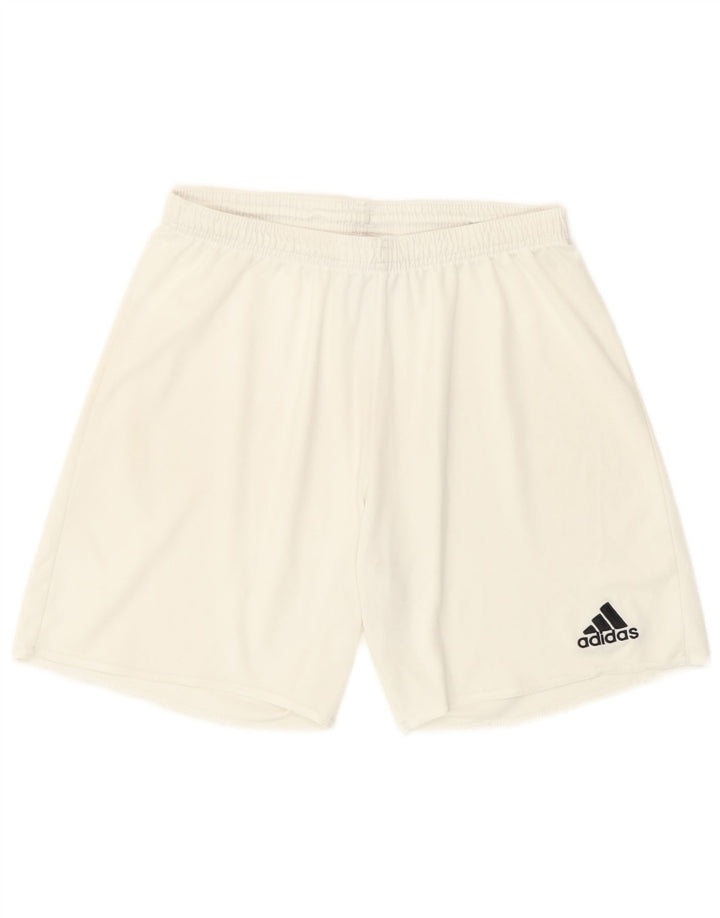 Pantaloni scurți sport pentru bărbați Adidas Climalite, poliester alb mediu