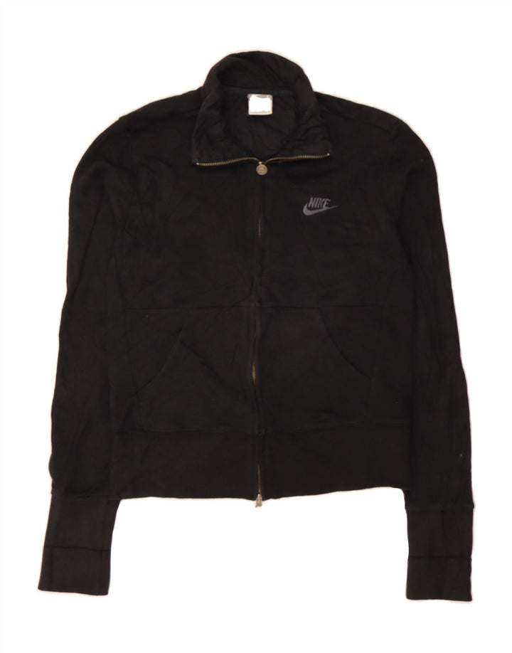 NIKE Womens Tracksuit Top Jacket UK 14/16 Large Black Cotton Vintage Nike and Second-Hand Nike from Messina Hembry 