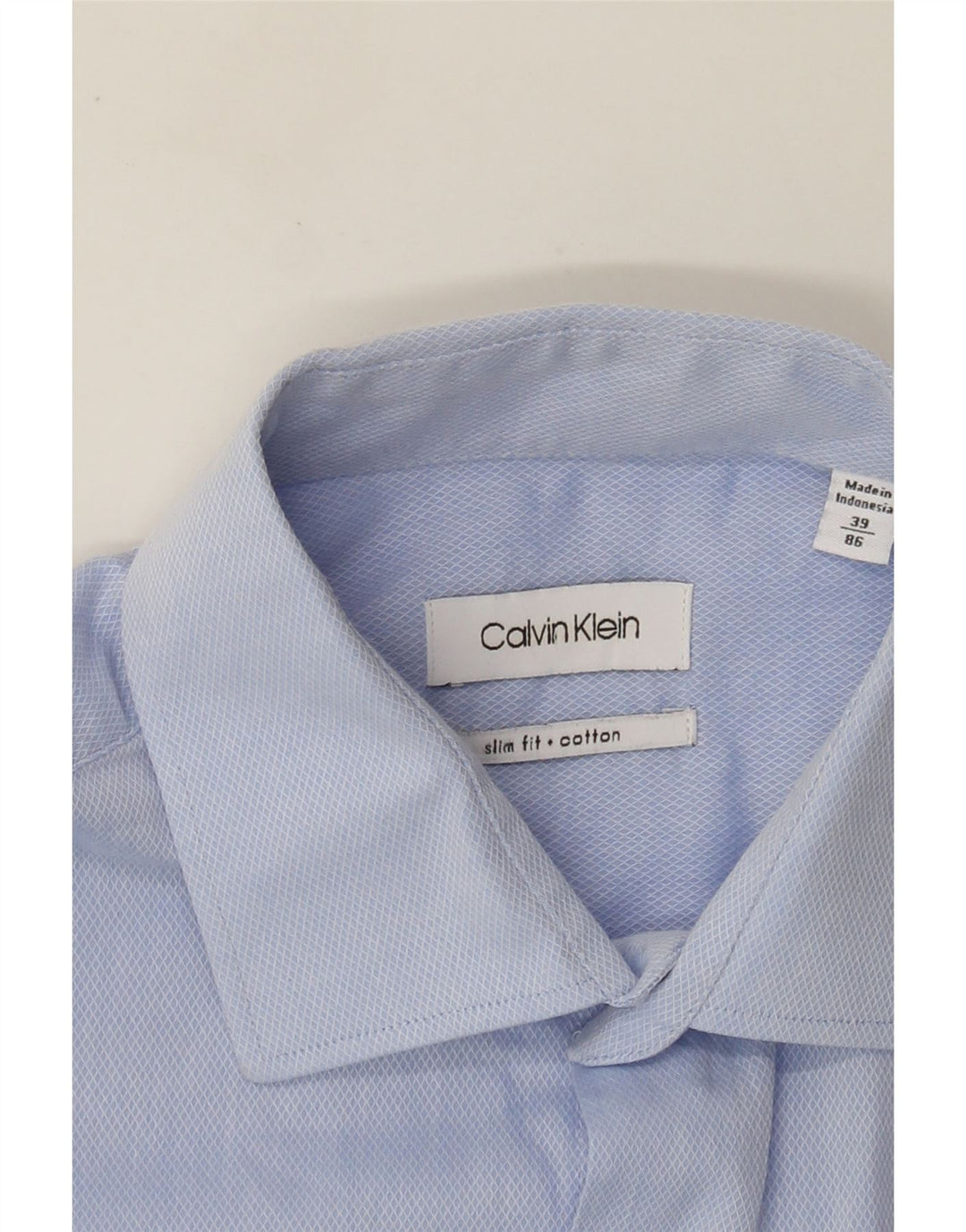 Cămașă pentru bărbați Calvin Klein Slim Fit Mărimea 39 Bumbac albastru mediu