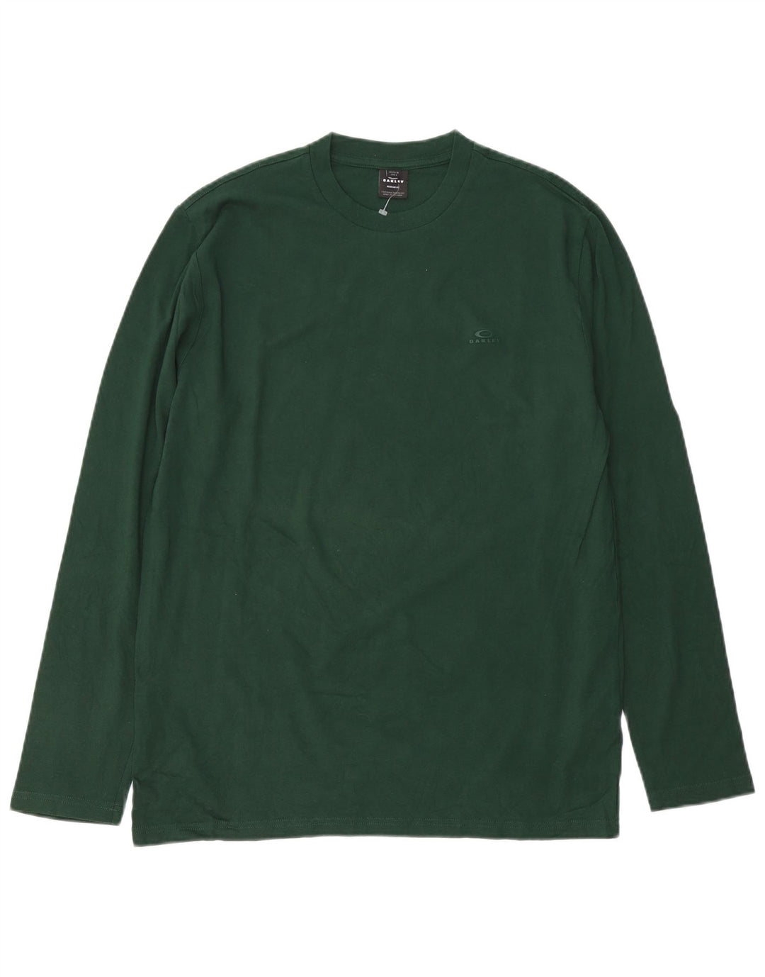 Top cu mânecă lungă OAKLEY pentru bărbați, bumbac verde mediu