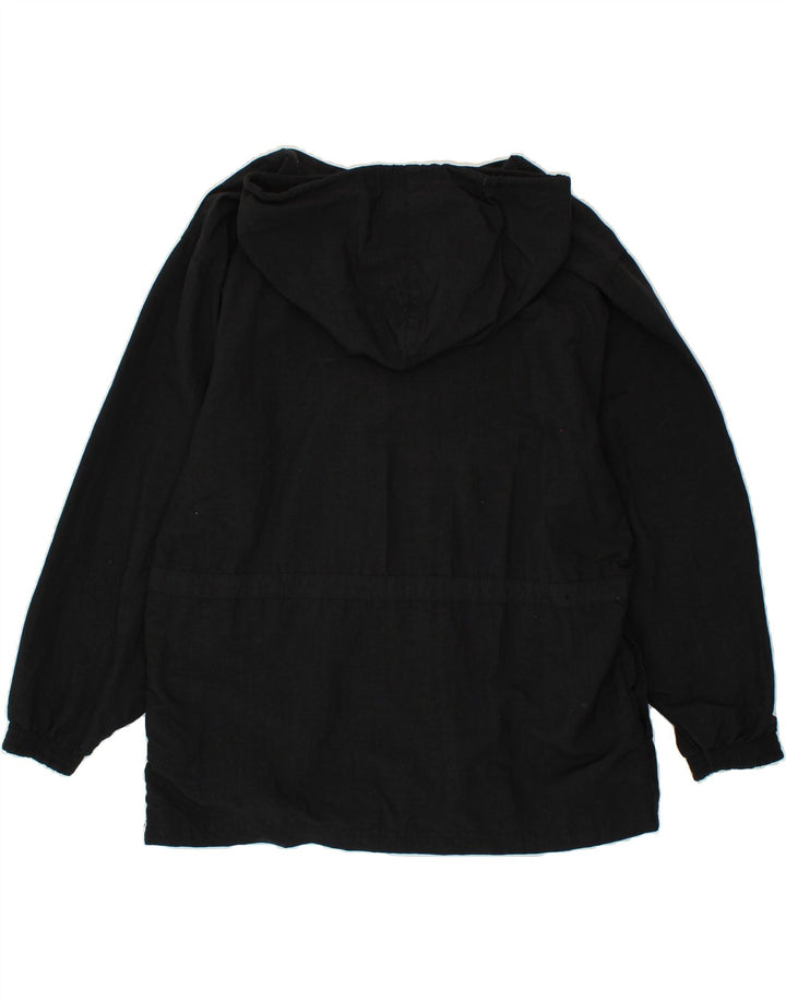 MOSSIMO Womens Oversized Hooded Rain Jacket UK 14 Medium Black Nylon Vintage Mossimo and Second-Hand Mossimo from Messina Hembry 