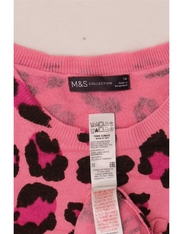 Pulover pentru femei Marks & Spencer cu decolteu rotund Roz mediu UK 14