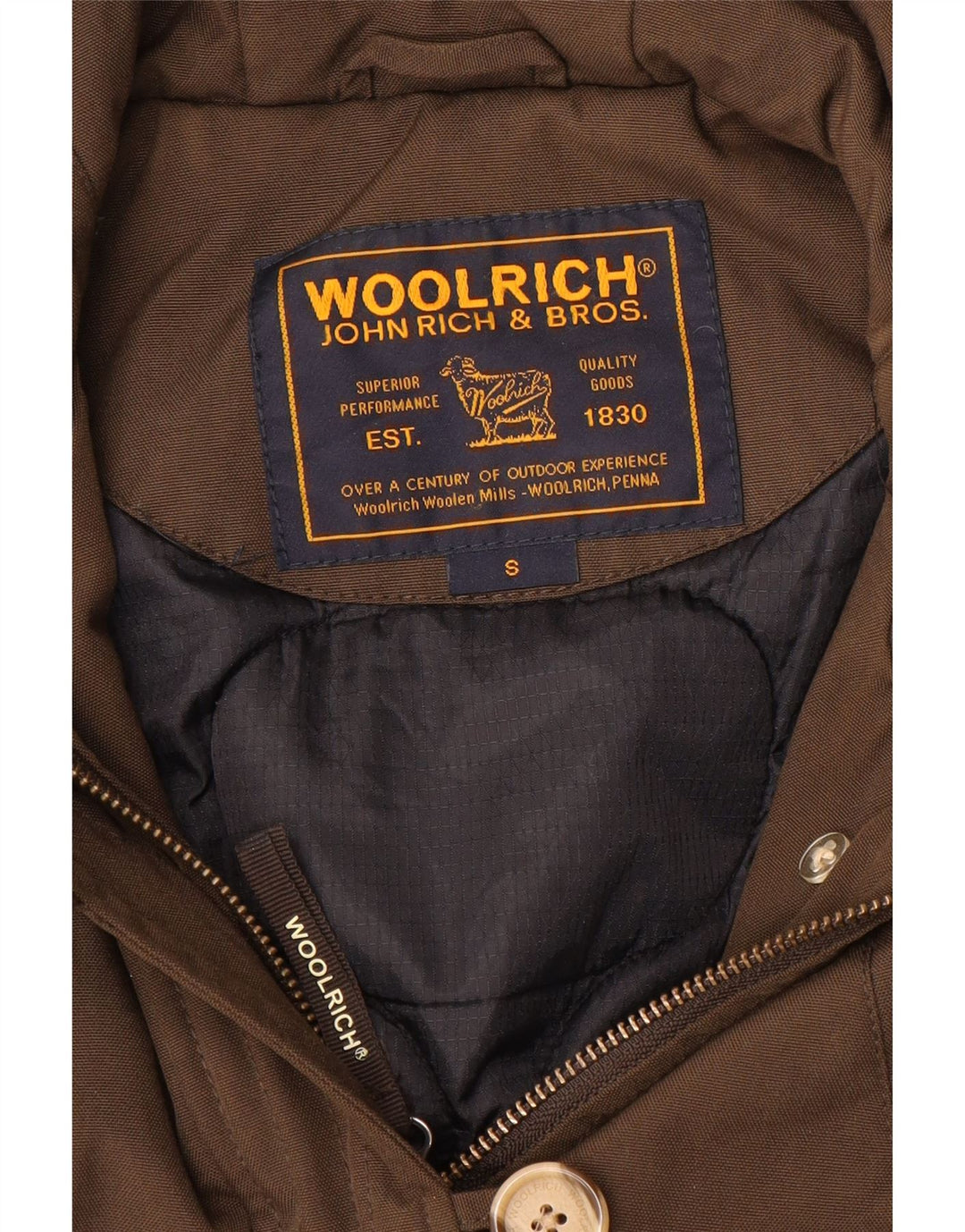 Jachetă bomber cu glugă Woolrich pentru femei UK 10 mic maro