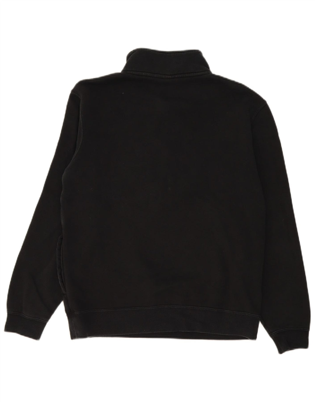 Pulover Nike pentru bărbați, cu fermoar, cu gât, bumbac mediu negru