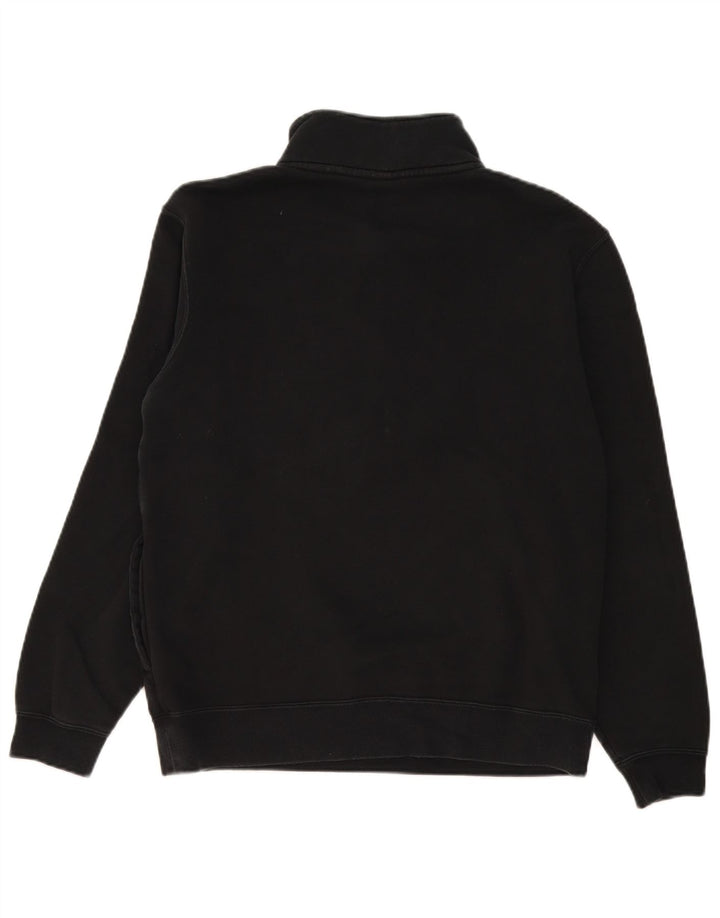 Pulover Nike pentru bărbați, cu fermoar, cu gât, bumbac mediu negru