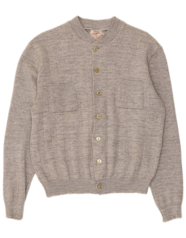 Pulover Cardigan Vintage pentru Damă UK 14 Gri Mediu