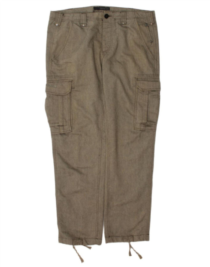 Pantaloni Cargo Drepți Calvin Klein pentru bărbați L36 L34 Gri Herringbone