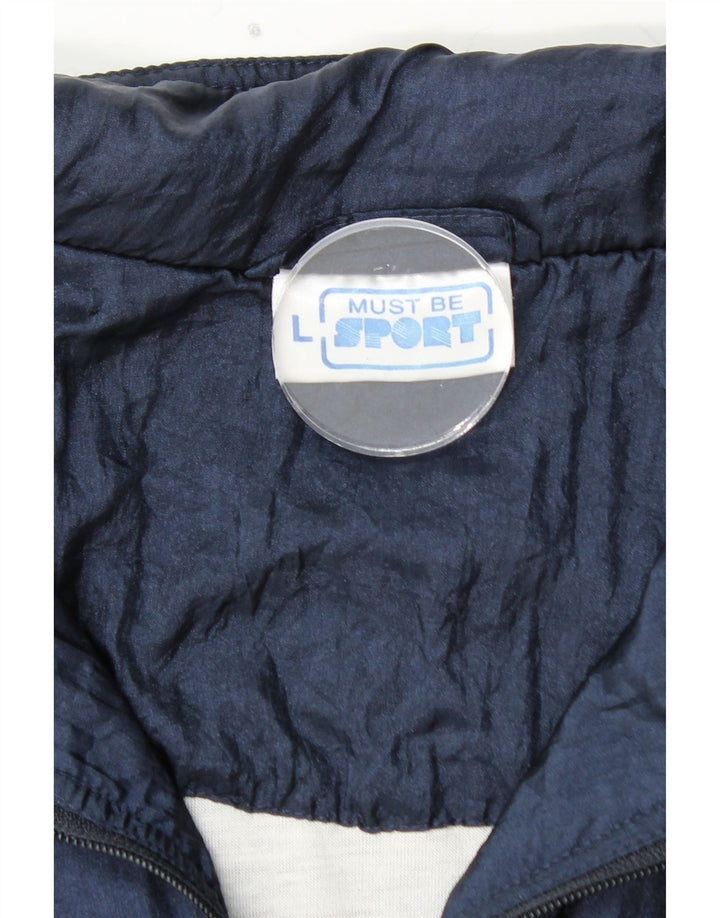 Jachetă de trening pentru bărbați VINTAGE, mare, albastru, poliamidă color bloc