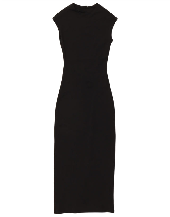 Rochie maxi fără mâneci pentru femei ZARA UK 10 Poliamidă neagră mică