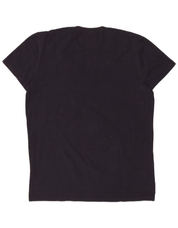 CALVIN KLEIN JEANS Mens Graphic T-Shirt Top 2XL Navy Blue Cotton