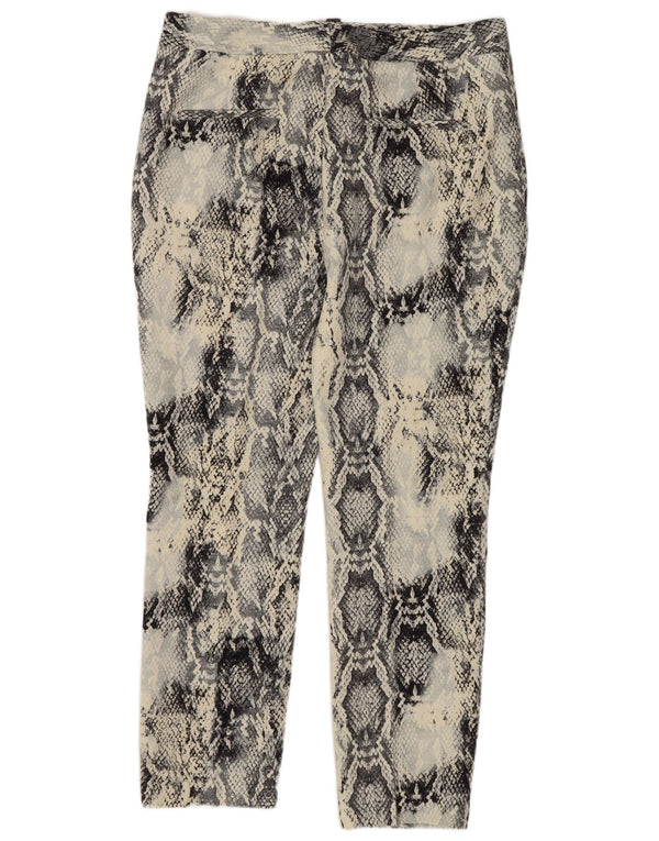 Pantaloni tăiați pentru femei Zara, slim, L28 L26, albastru, imprimeu animal
