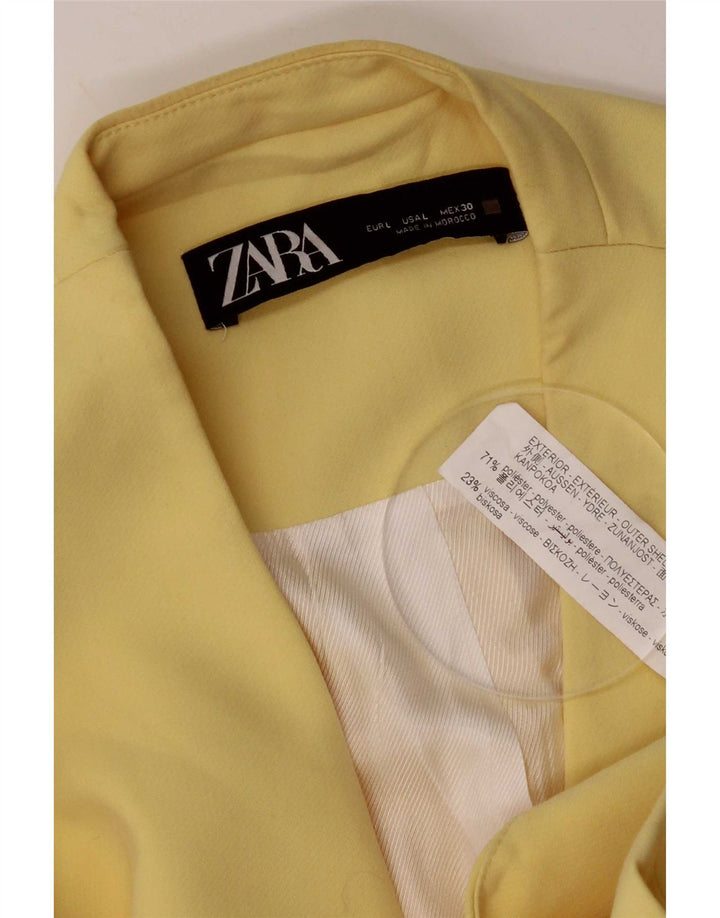 Jachetă blazer fără mâneci cu 3 nasturi pentru femei Zara UK 14, mare, galben, poliester