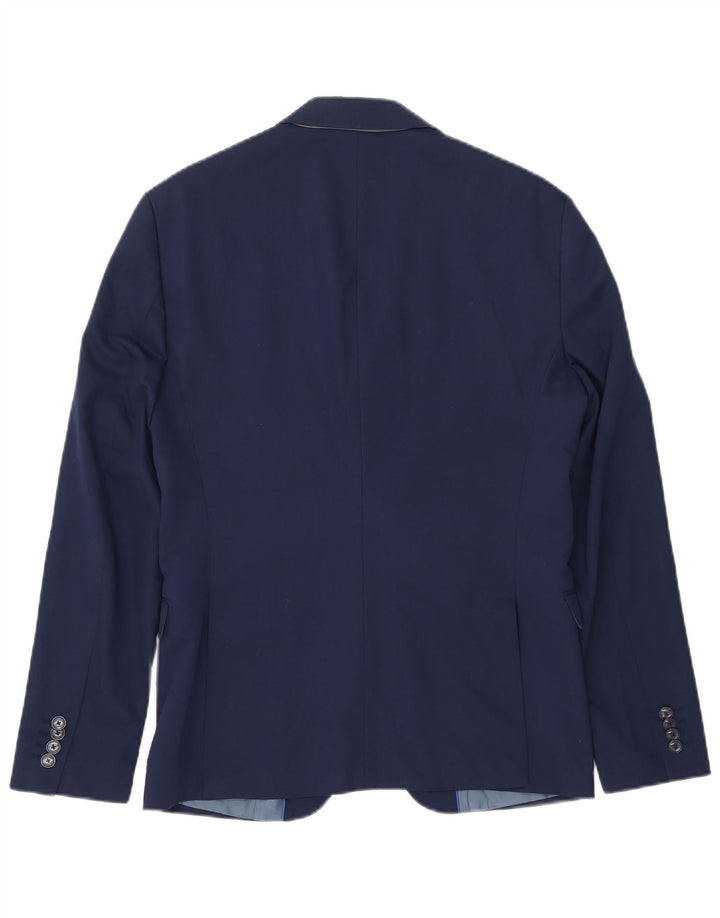 Blazer pentru bărbați ZARA cu 2 nasturi EU 50 Viscoză medie albastru bleumarin