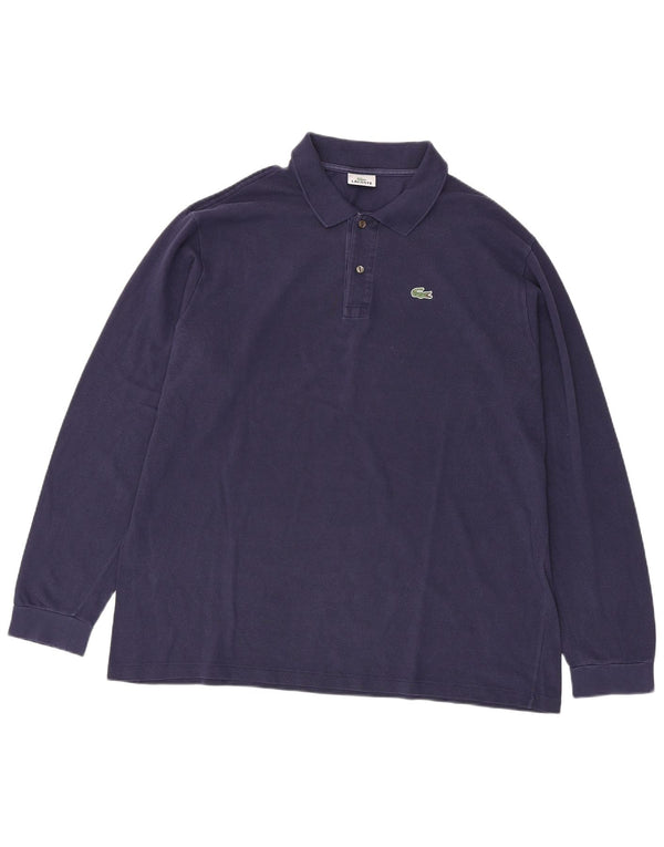 Lacoste Mens Long Sleeve Polo Shirt Size 8 3XL Navy Blue Cotton