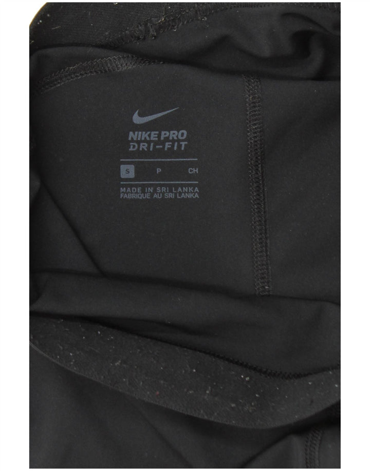 Pantaloni scurti sport NIKE Dri Fit Graphic pentru femei UK 8 Small Black