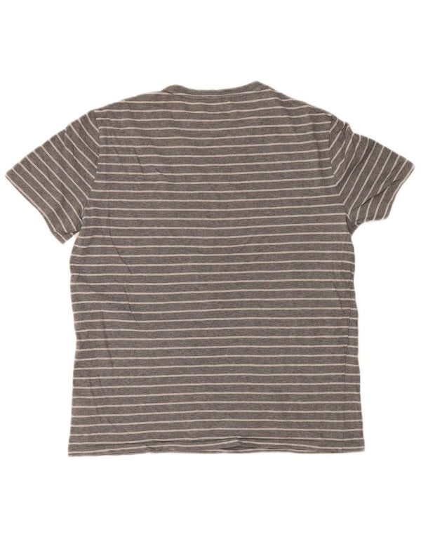 Tricou Polo Ralph Lauren pentru bărbați Top din bumbac cu dungi gri mediu