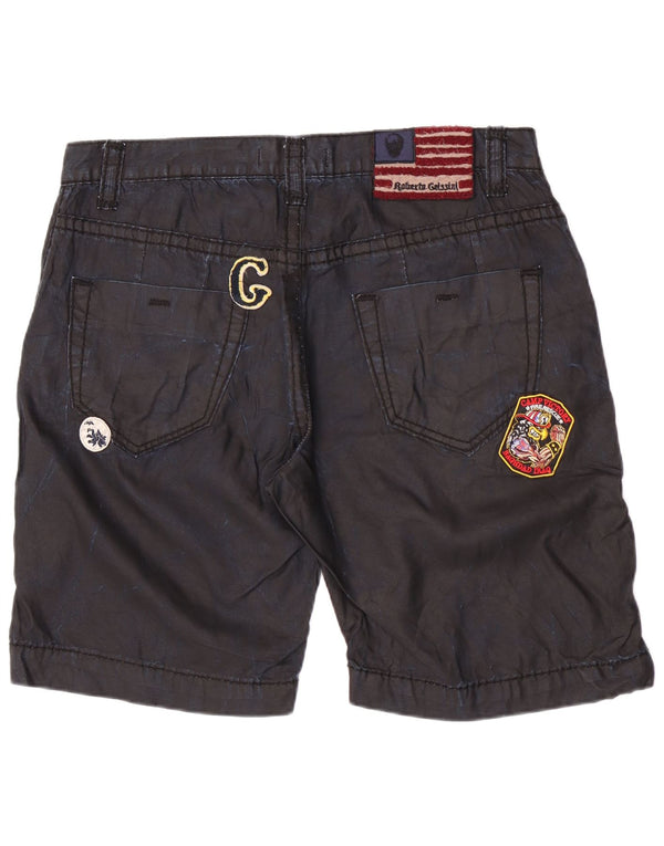 Vintage Mens Graphic Chino Shorts XL W36 Bleumarin Bumbac