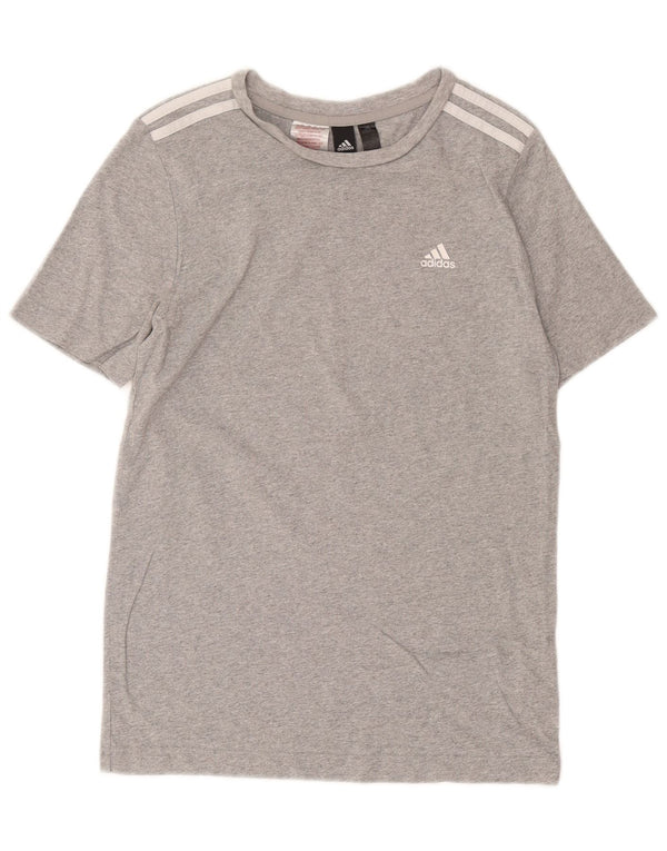 Adidas Boys T-Shirt Top 13-14 Years Grey Cotton