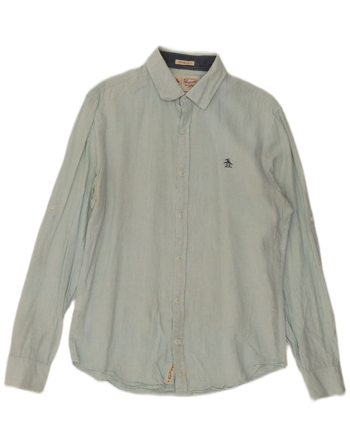 Cămașă pentru bărbați Penguin Heritage Slim Fit, albastru mic