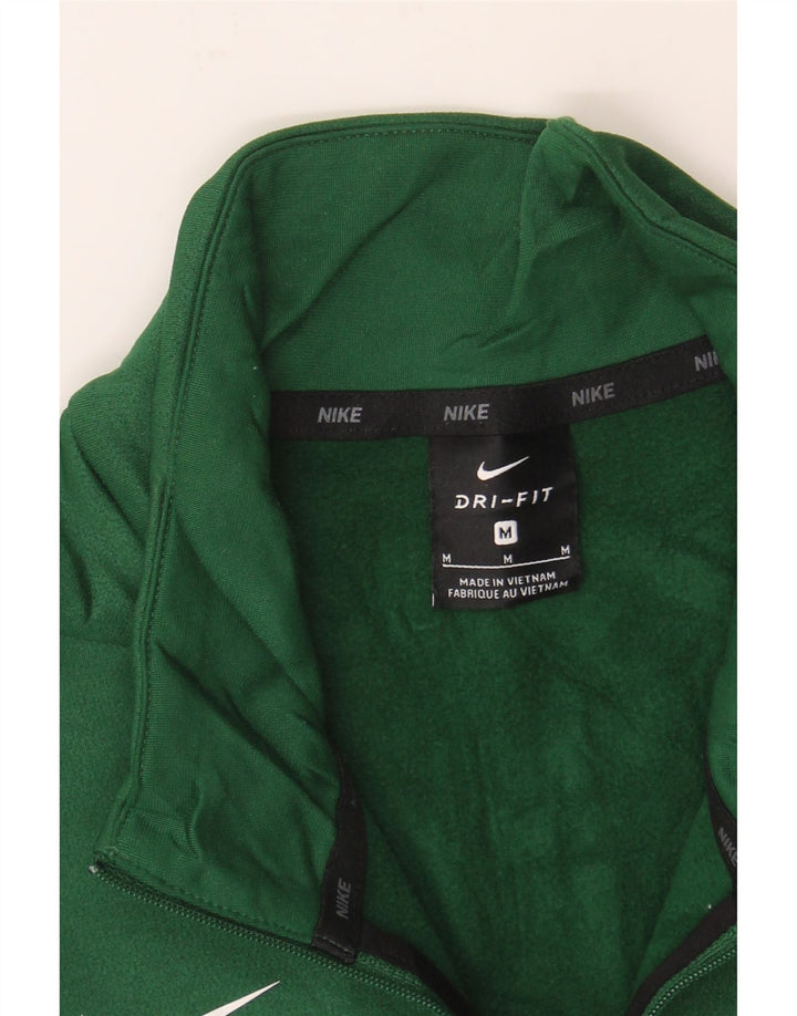 NIKE Mens Dri Fit Zip Neck Pullover Tracksuit Top Medium Green Polyester Vintage Nike and Second-Hand Nike from Messina Hembry 