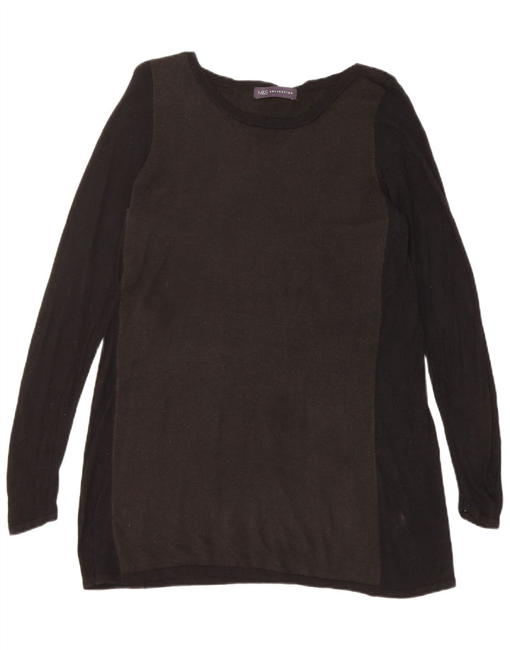 Pulover pentru femei Marks & Spencer cu gât cu barca UK 12 Medium Negru