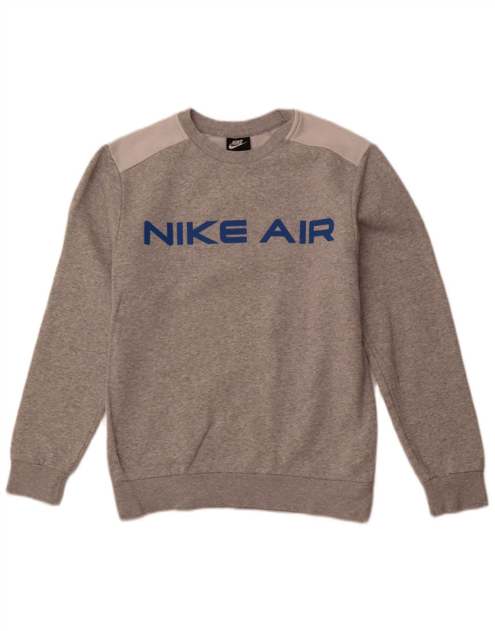 Hanorac grafic pentru bărbați NIKE Pulover mic, gri, bumbac color bloc