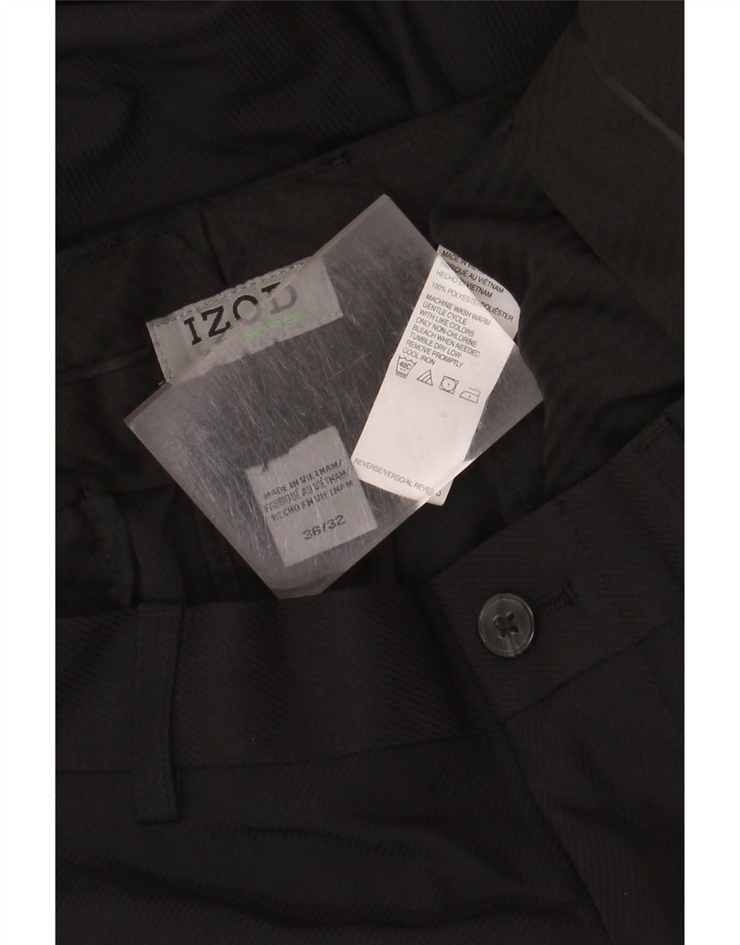 Pantaloni casual drepti Izod pentru bărbați L36 L32 Poliester negru