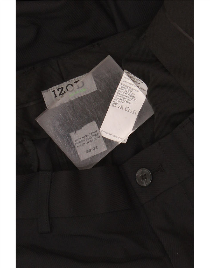 Pantaloni casual drepti Izod pentru bărbați L36 L32 Poliester negru