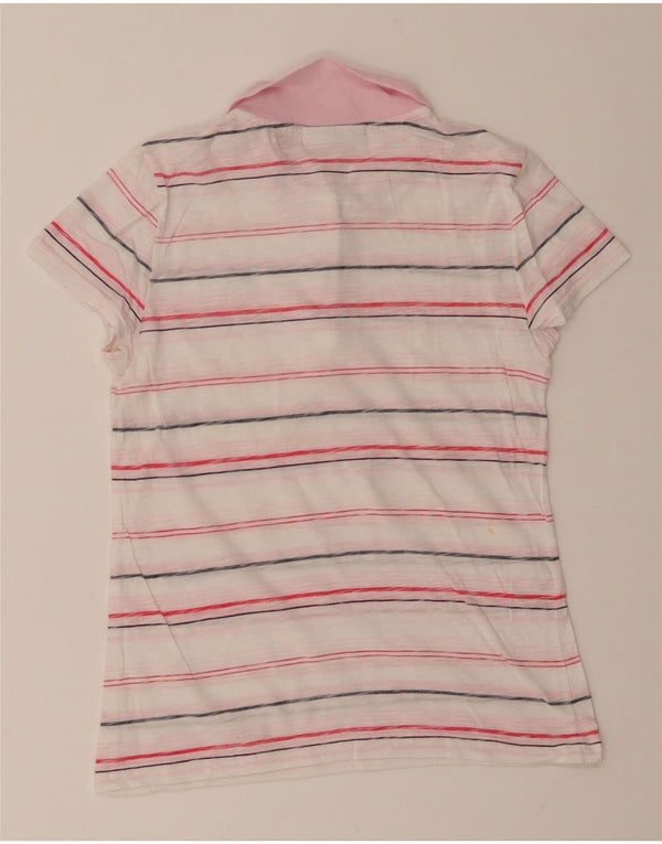 Tricou Polo Fete Lacoste 11-12 Ani Bumbac cu dungi Albe