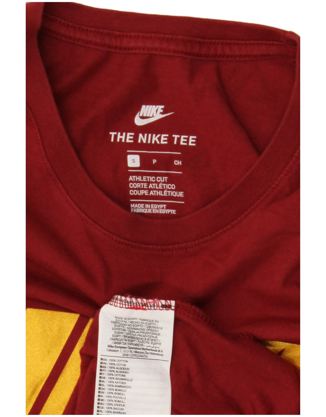 Tricou grafic pentru bărbați NIKE Top mic din bumbac burgundă