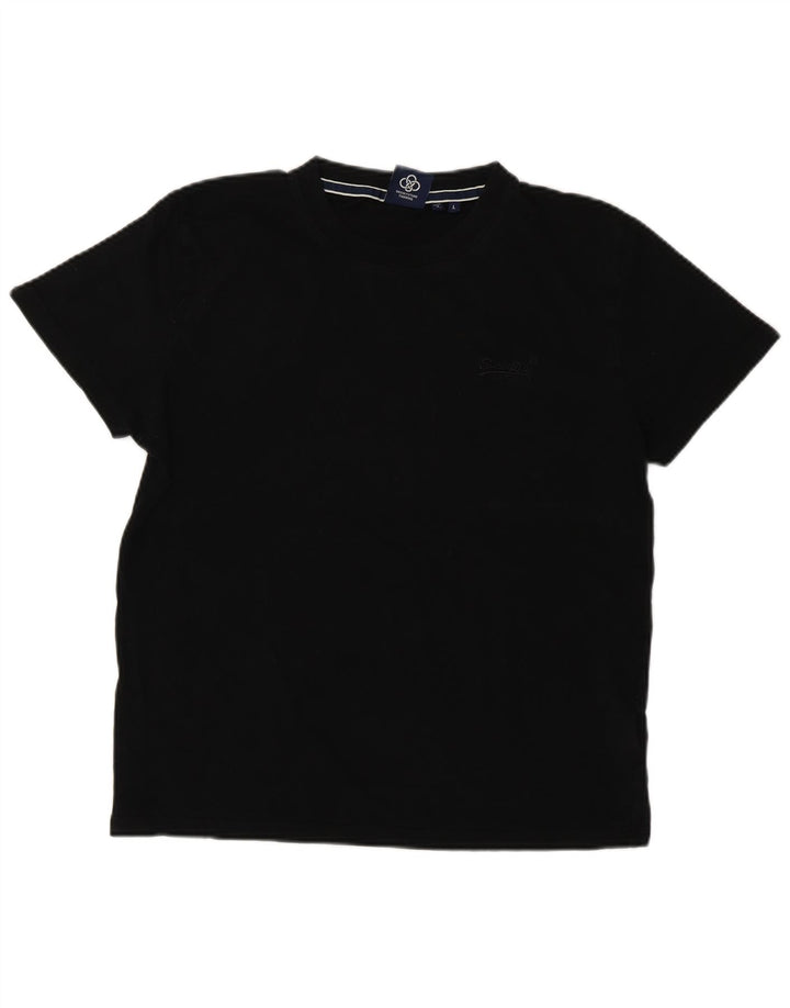 Tricou Superdry pentru bărbați Top mare din bumbac negru