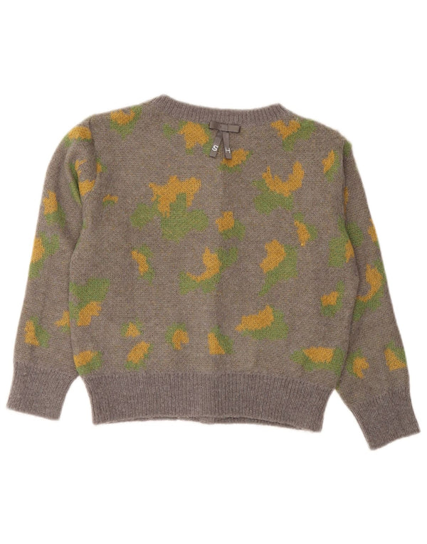 Silvian Heach Pulover cardigan cu model abstract pentru femei UK 6 XS gri