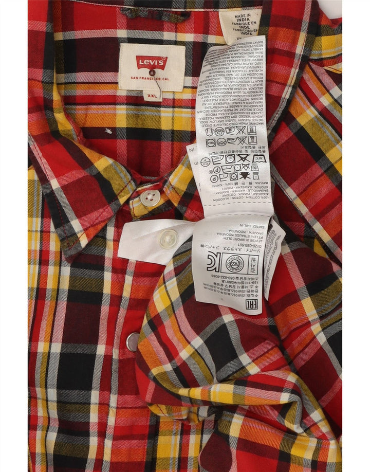 Cămașă pentru bărbați Levi's cu carouri 2XL, bumbac cu carouri multicolore