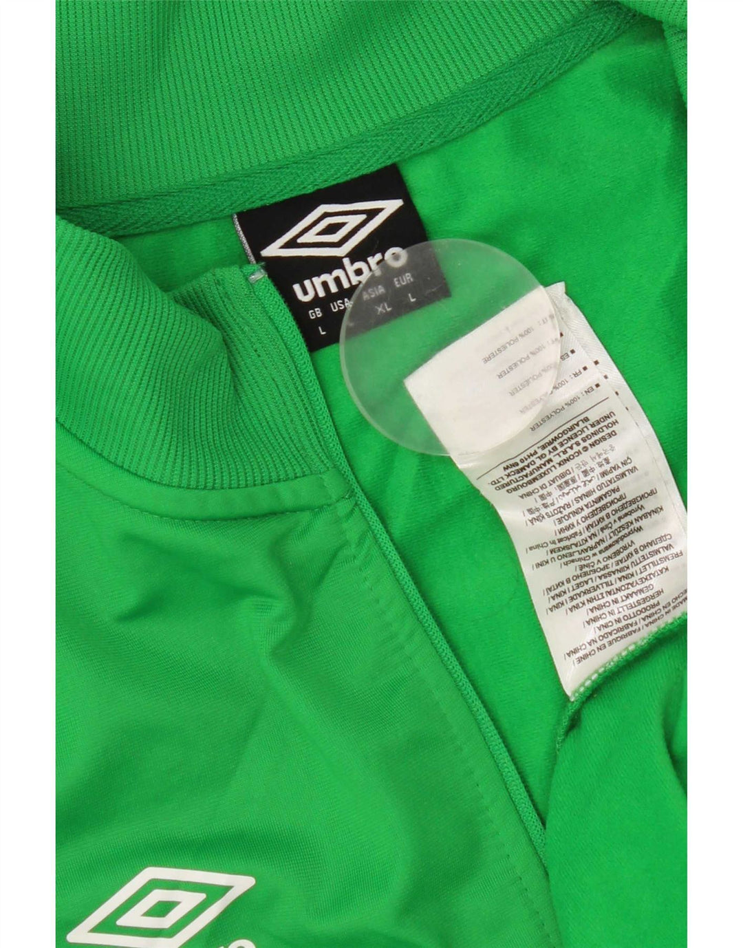Pulover pentru bărbați Umbro, cu grafic, cu fermoar, cu gât, din poliester verde