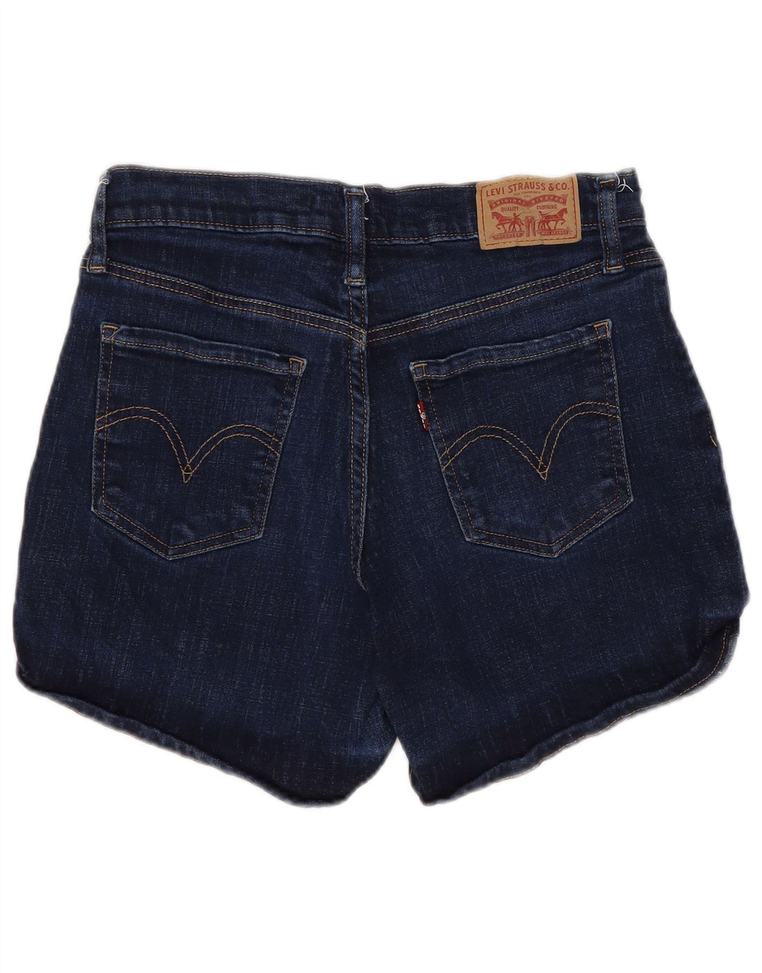 Pantaloni scurți din denim cu talie medie pentru femei LEVI'S W27, bumbac bleumarin mic