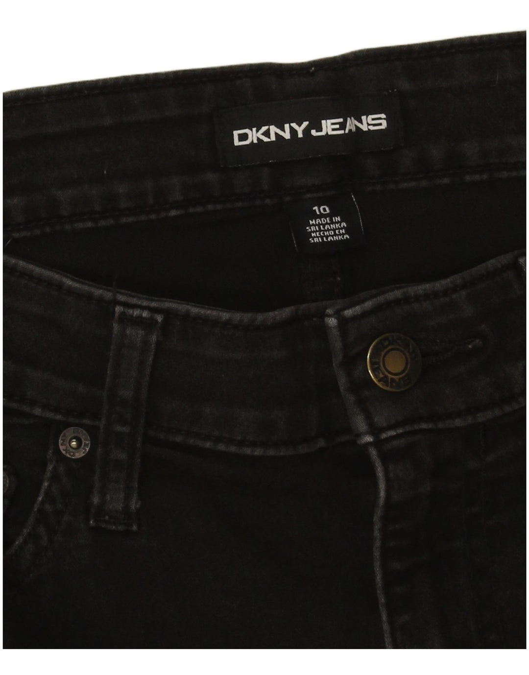 Pantaloni scurți din denim Dkny pentru femei US 10 Medium W28 Bumbac negru