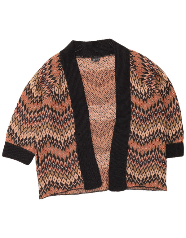 Pulover cardigan deschis supradimensionat pentru femei Topshop UK 12 maro mediu geometric