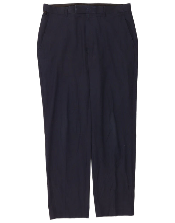 Pantaloni de costum pentru bărbați Marks & Spencer, cu ajustare normală, L32 L31, poliester bleumarin