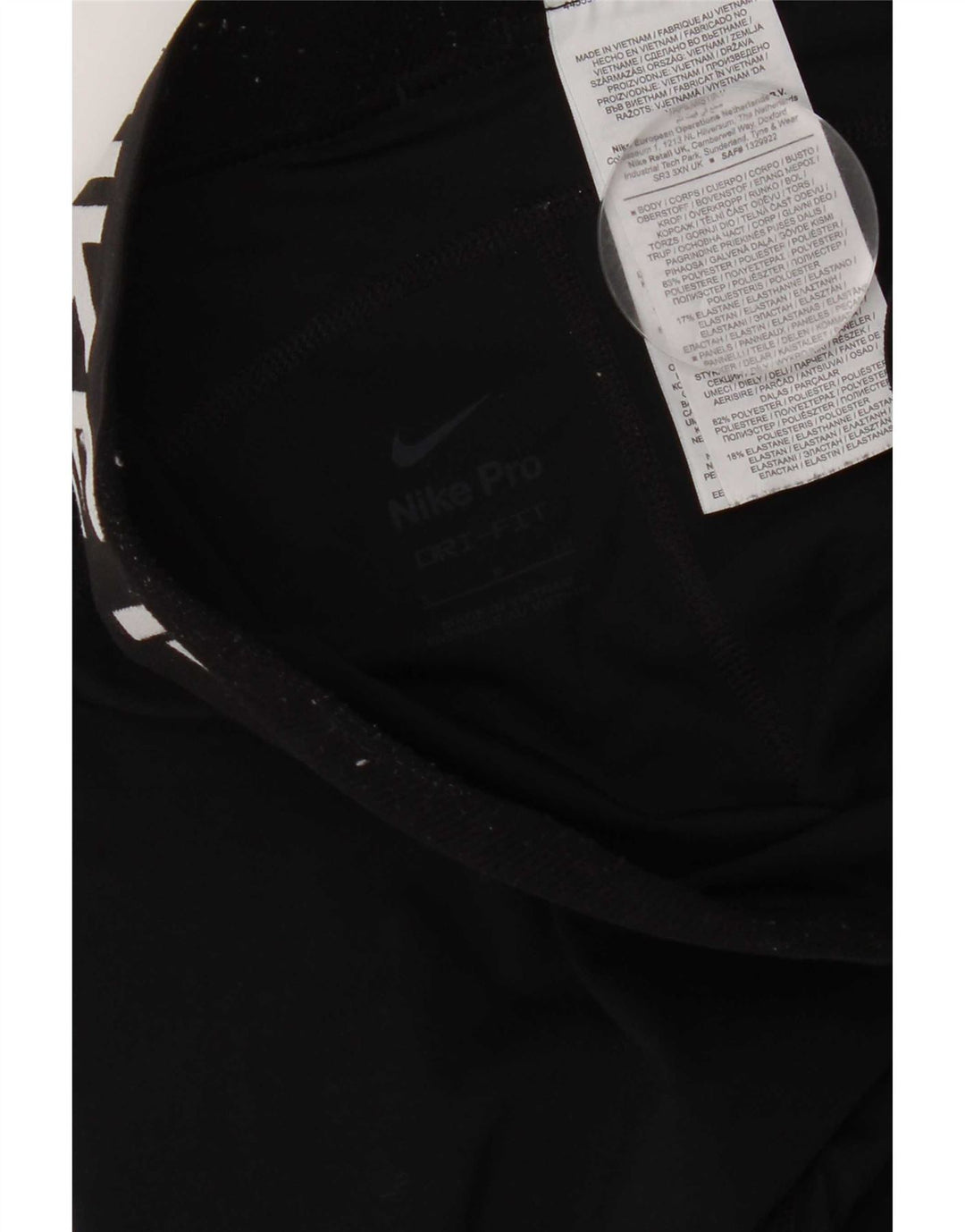 Leggings grafic Nike pentru femei, poliester negru mic