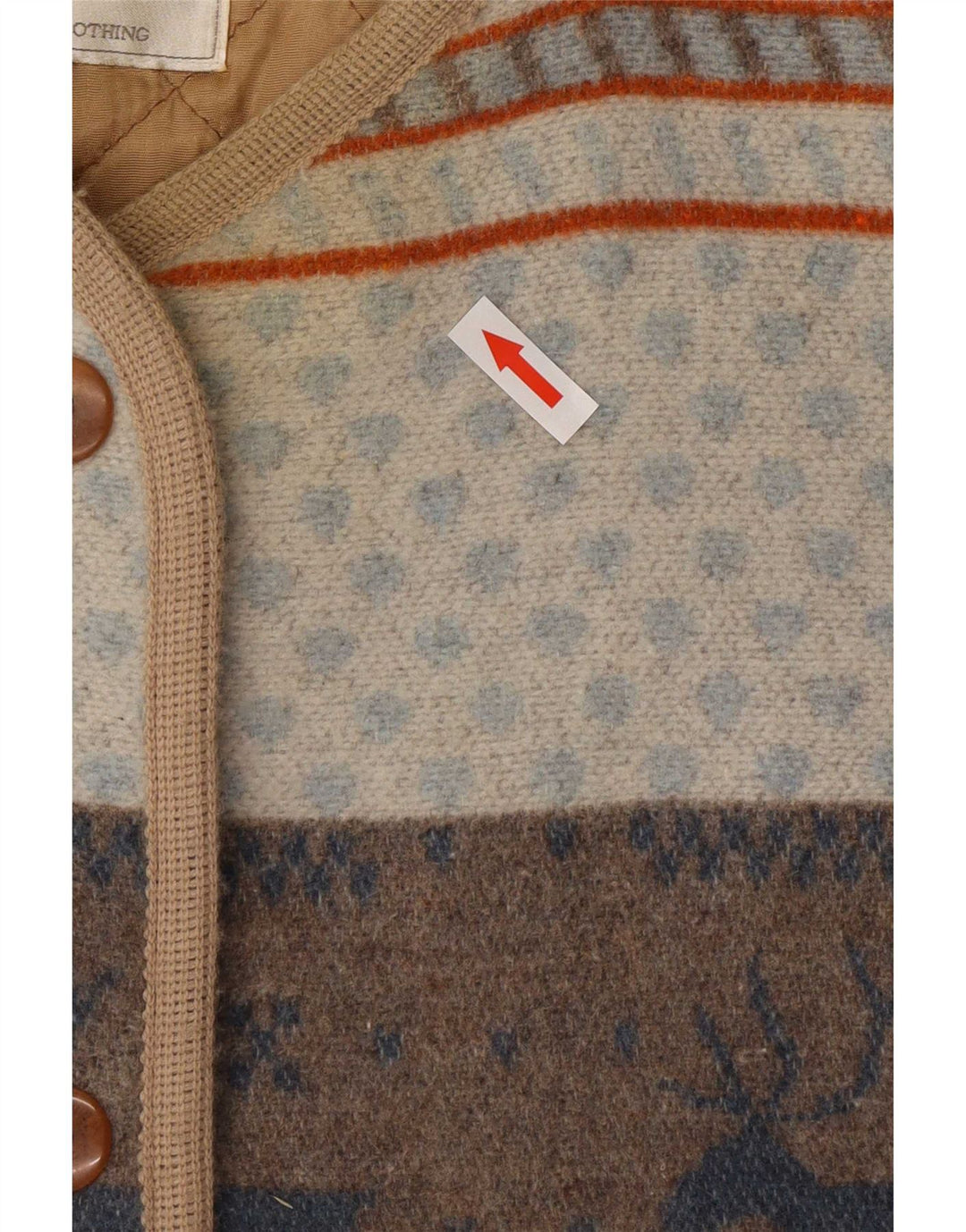 Vintage Womens Overcoat UK 16 Large Multicolored Striped