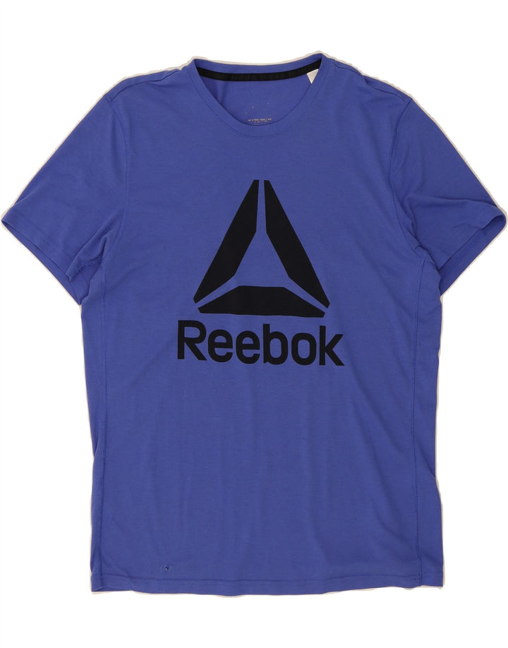 REEBOK Mens Graphic T-Shirt Top Large Blue Vintage Reebok and Second-Hand Reebok from Messina Hembry 