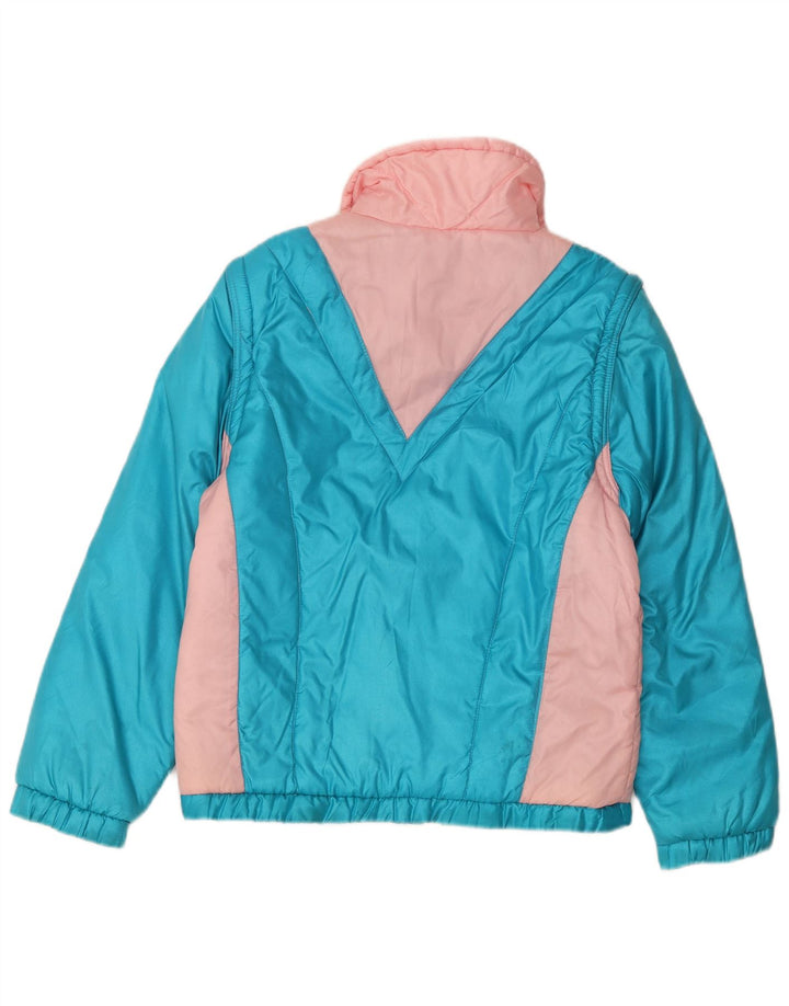 Jachetă vintage pentru femei IT 44 Medium Blue Colorblock Poliester