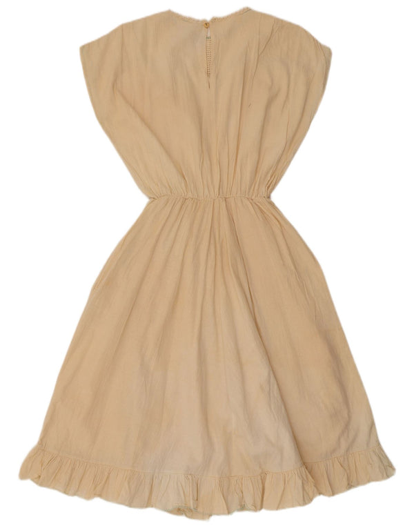 Rochie A-Line Fără Mâneci Vintage pentru Femei IT 44 Bumbac Medium Bej