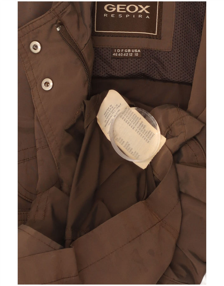 GEOX Womens Respira Utility Jacket UK 12 Medium Brown Polyester