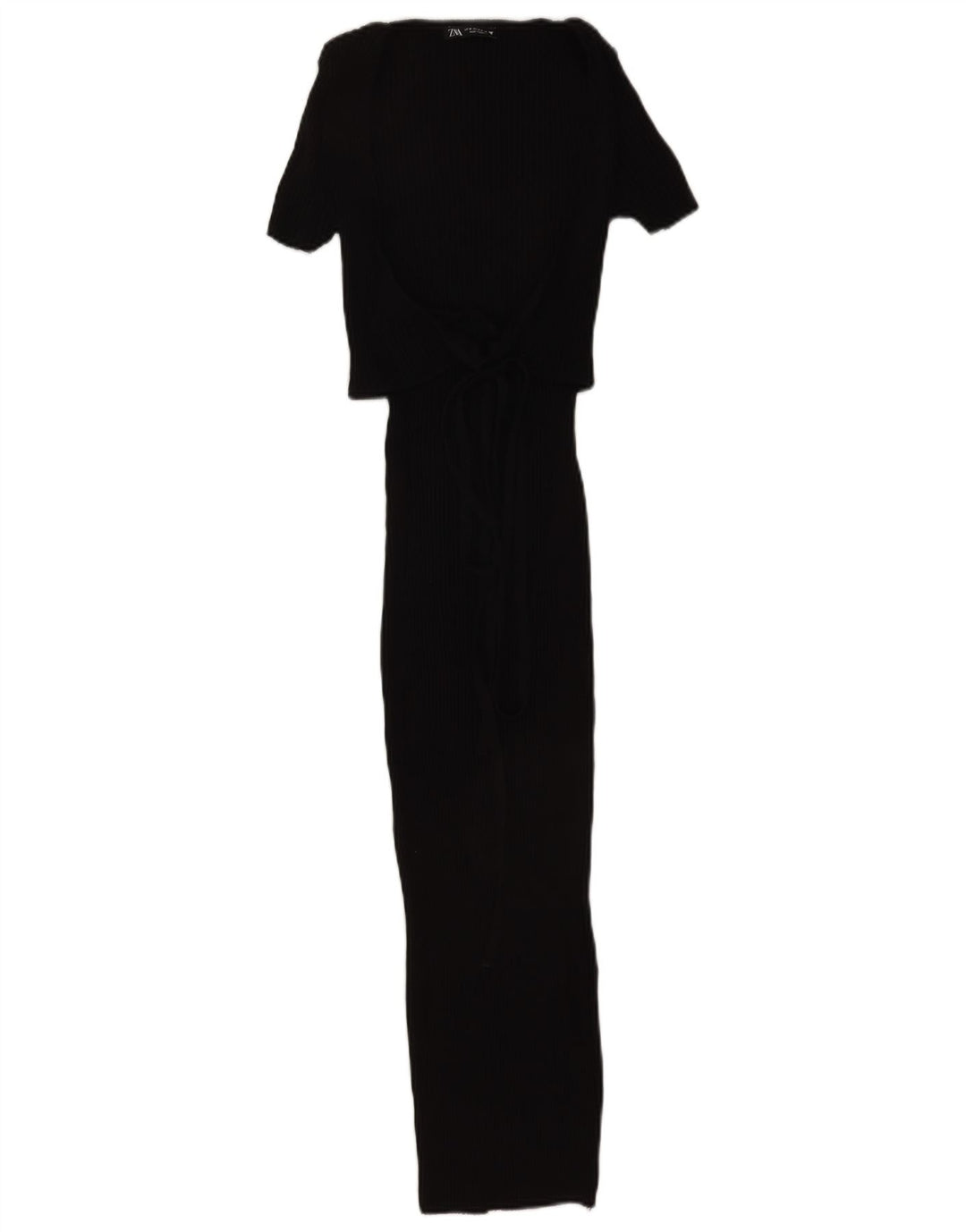 Rochie Maxi pentru Damă Zara UK 12 Medium Negru Bumbac