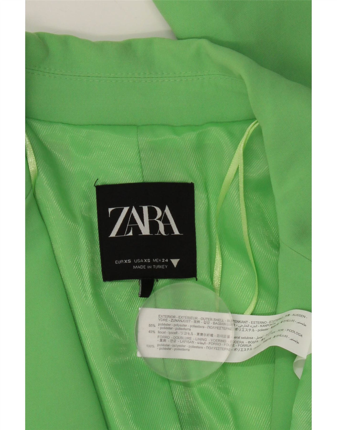 Jachetă blazer supradimensionată pentru femei Zara UK 6 XS Poliester verde